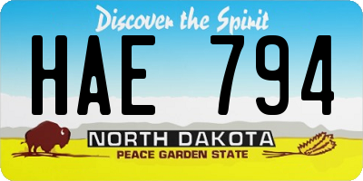 ND license plate HAE794