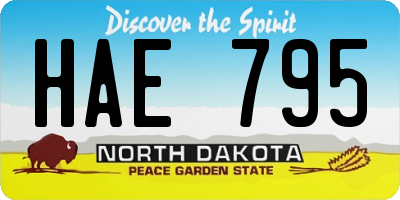 ND license plate HAE795