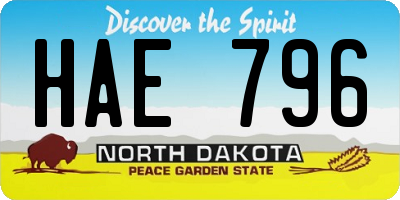 ND license plate HAE796