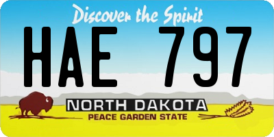 ND license plate HAE797