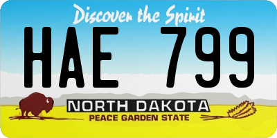 ND license plate HAE799