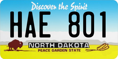 ND license plate HAE801