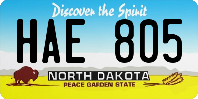 ND license plate HAE805