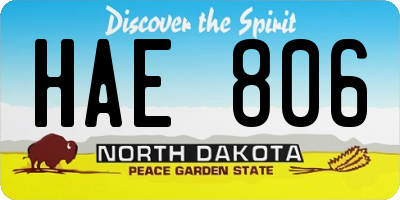 ND license plate HAE806
