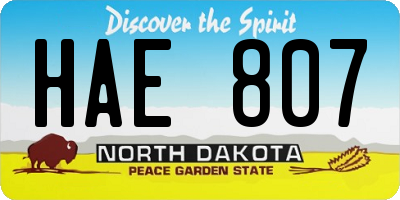 ND license plate HAE807