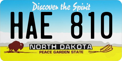 ND license plate HAE810