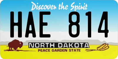 ND license plate HAE814