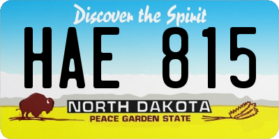 ND license plate HAE815