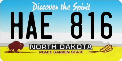 ND license plate HAE816