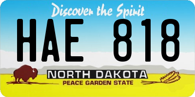 ND license plate HAE818