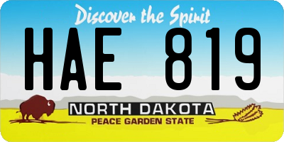 ND license plate HAE819
