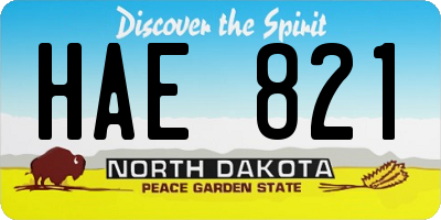 ND license plate HAE821