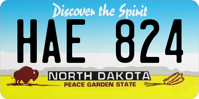 ND license plate HAE824