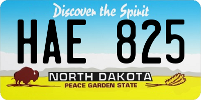 ND license plate HAE825