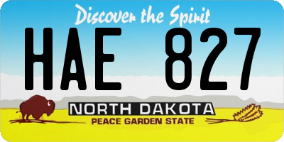 ND license plate HAE827