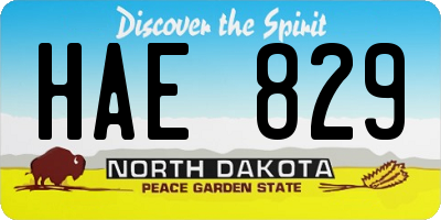 ND license plate HAE829