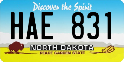 ND license plate HAE831