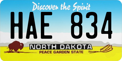 ND license plate HAE834