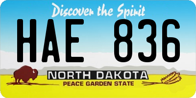 ND license plate HAE836