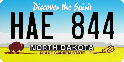 ND license plate HAE844