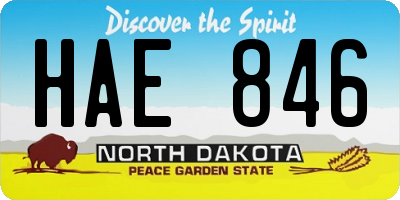 ND license plate HAE846