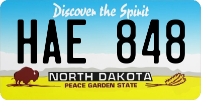 ND license plate HAE848