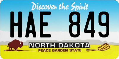 ND license plate HAE849