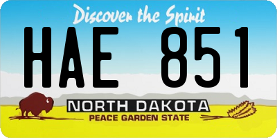 ND license plate HAE851