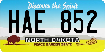 ND license plate HAE852