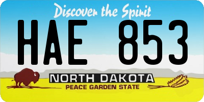 ND license plate HAE853