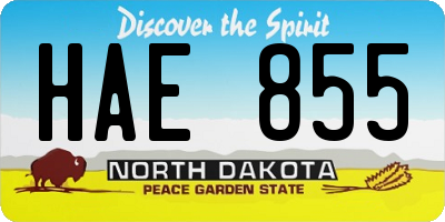 ND license plate HAE855