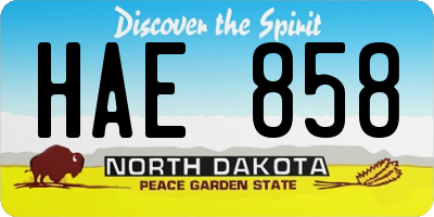 ND license plate HAE858