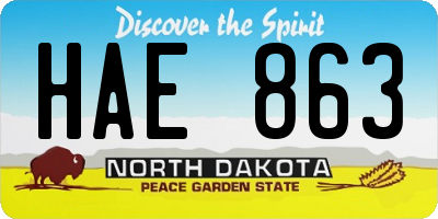 ND license plate HAE863