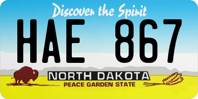 ND license plate HAE867