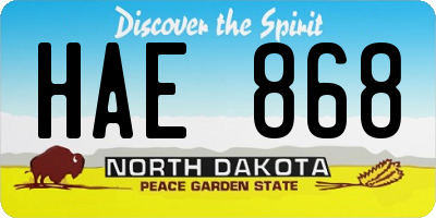 ND license plate HAE868