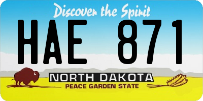 ND license plate HAE871