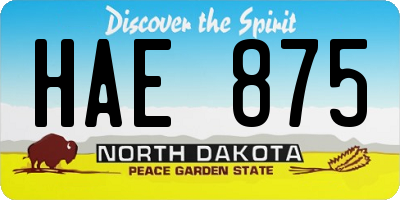 ND license plate HAE875