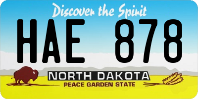 ND license plate HAE878