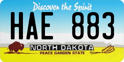 ND license plate HAE883