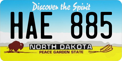 ND license plate HAE885