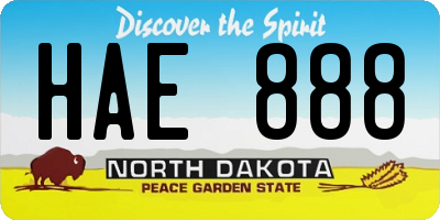 ND license plate HAE888