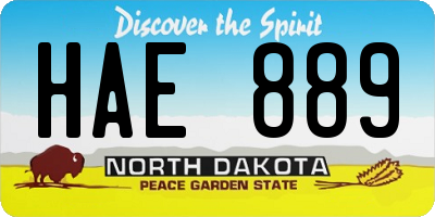 ND license plate HAE889