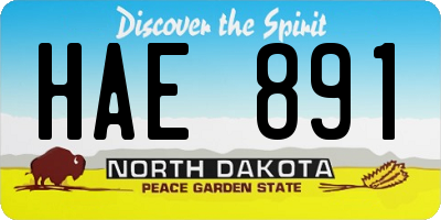 ND license plate HAE891