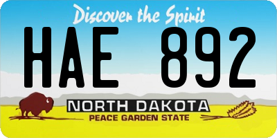 ND license plate HAE892