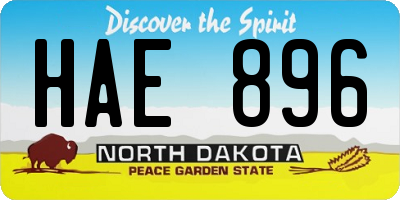 ND license plate HAE896