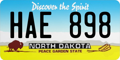 ND license plate HAE898