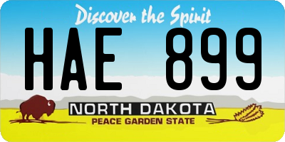 ND license plate HAE899