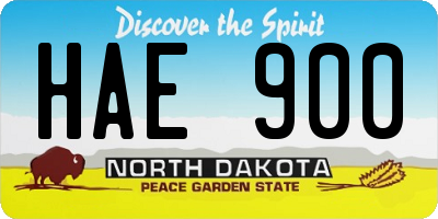 ND license plate HAE900