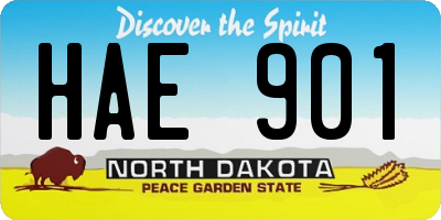 ND license plate HAE901