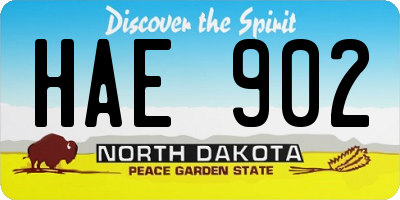 ND license plate HAE902